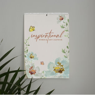 Konstnär ord Flowers Watercolor Art Kalender