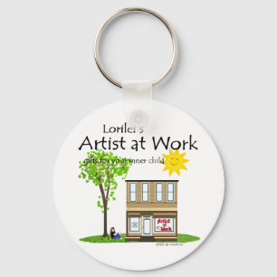 Konstnär på arbete Keychain Nyckelring