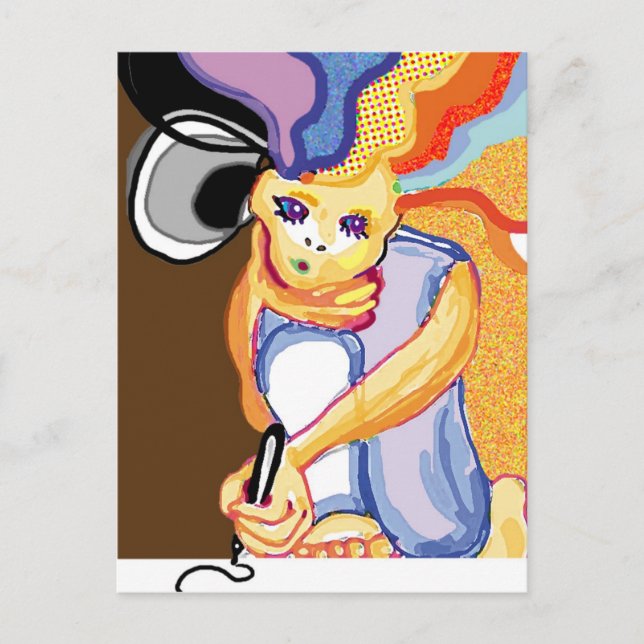 Konstnär på arbetsplatsen vykort (Framsida)