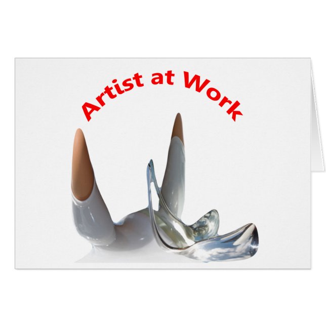 Konstnär på jobbet hälsningskort (Framsidan Horizontal)