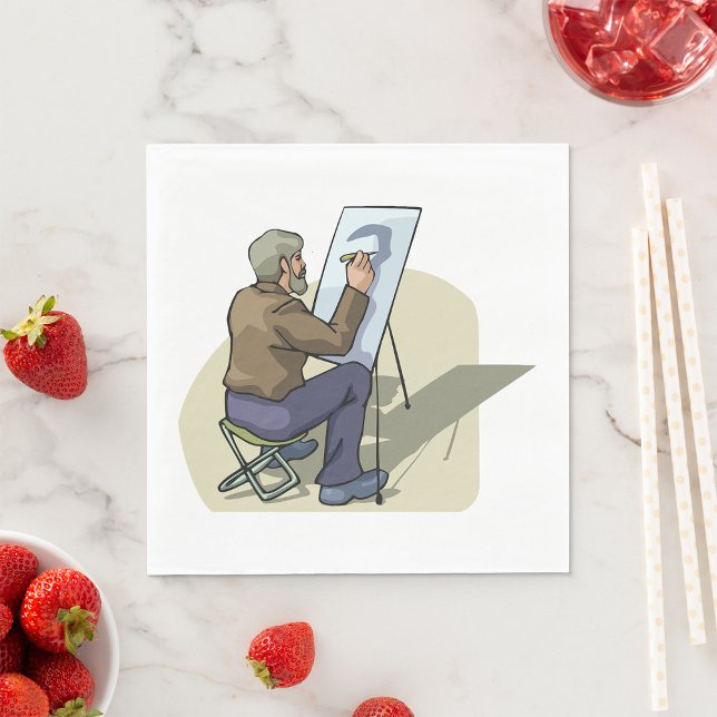 Konstnär på jobbet pappersservett (Skapare uppladdad)