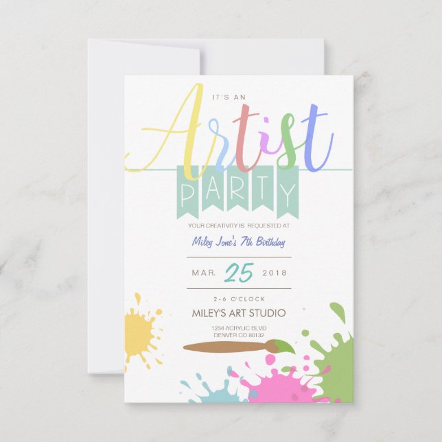Konstnär | PARTY Inbjudningar (Framsida)