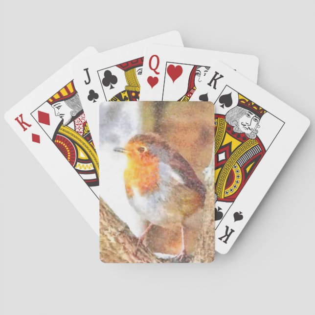 Konstnär Robin Redbröched Perched Casinokort (Baksidan)