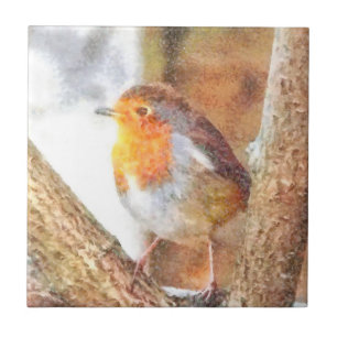 Konstnär Robin Redbröched Perched Kakelplatta