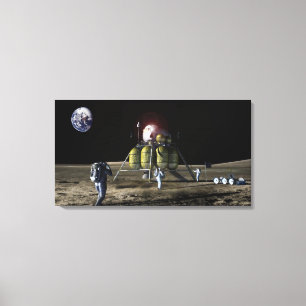 Konstnäråtergivande av en ny spaceship till mån canvastryck