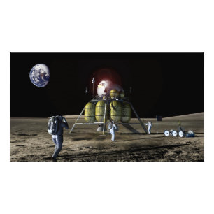 Konstnäråtergivande av en ny spaceship till mån fototryck