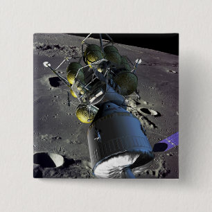 Konstnäråtergivande av en ny spaceship till mån knapp