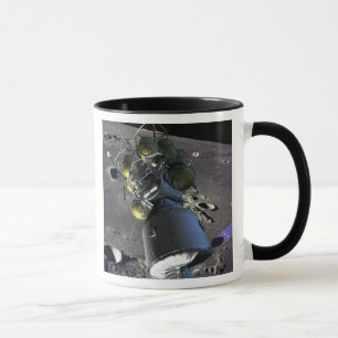 Konstnäråtergivande av en ny spaceship till mån mugg
