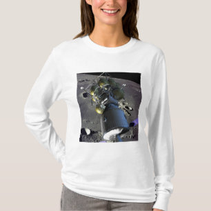 Konstnäråtergivande av en ny spaceship till mån tröja