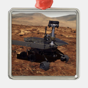 Konstnäråtergivande av Mars Rover 2 Julgransprydnad Metall
