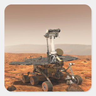 Konstnäråtergivande av Mars roveren Fyrkantigt Klistermärke