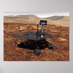 Konstnäråtergivande av Mars roveren Poster