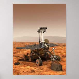 Konstnäråtergivande av Mars roveren Poster