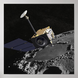 Konstnärbegrepp av den Lunar reconnaissancen Orbi Poster
