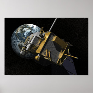Konstnärbegrepp av den Lunar reconnaissancen Orbi Poster