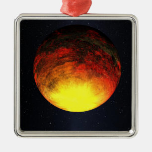 Konstnärbegrepp av Kepler-10b Julgransprydnad Metall