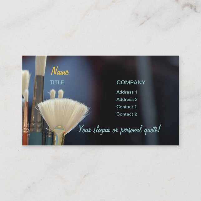 Konstnären borstar visitkortar visitkort (Framsida)