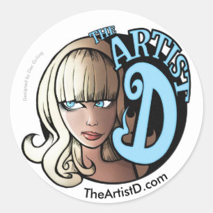 Konstnären D av Daz Girling Sticker (liten) Runt Klistermärke