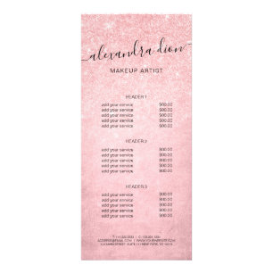 konstnären Elegant rosa ros glitter makeup Reklamkort