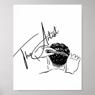 "Konstnären" Hairstylist Barber Design Poster