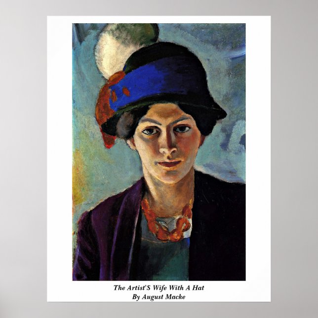 Konstnären har en hatt i augusti poster (Framsidan)