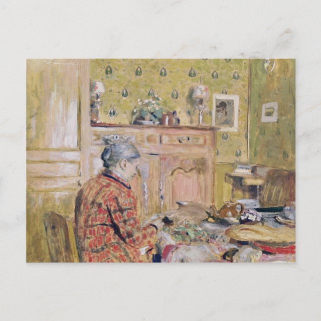 Konstnären Mor tar frukost 1899-1904 Vykort (Framsida)