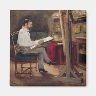 Konstnären Morot i hans studio, c.1874 Magnet
