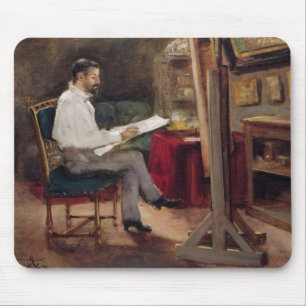 Konstnären Morot i hans studio, c.1874 Musmatta