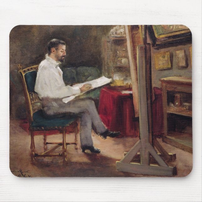 Konstnären Morot i hans studio, c.1874 Musmatta (Framsidan)