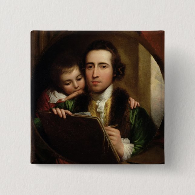 Konstnären och hans sonRaphael, c.1773 (olja kan Knapp (Framsida)