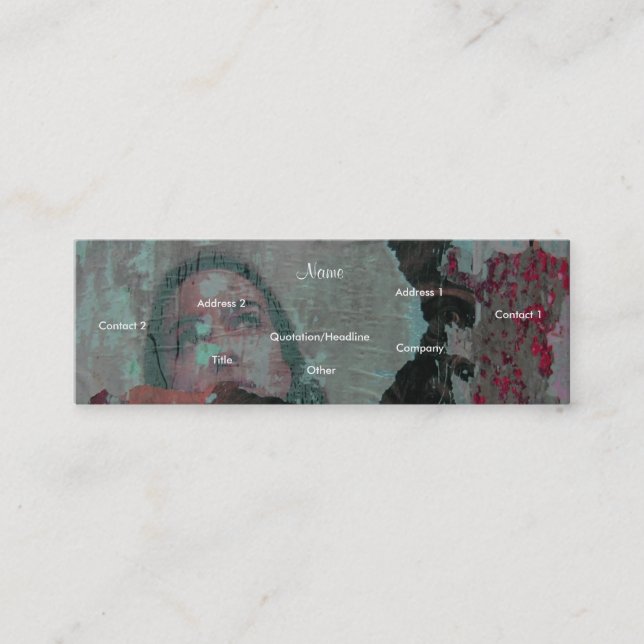 Konstnären profilerar kortet - anpassade mini visitkort (Framsida)