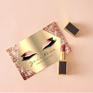 Konstnären ro Guld Glitter Makeup Lash Champaigne1 Visitkort