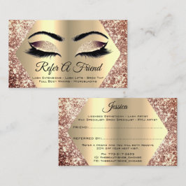 Konstnären Ro Guld Glitter Makeup Lash Refend Frie Visitkort