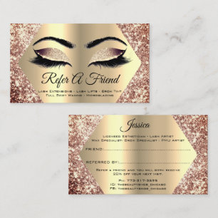 Konstnären Ro Guld Glitter Makeup Lash Refend Frie Visitkort
