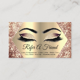 Konstnären Ro Guld Glitter Makeup Lash Refend Frie Visitkort