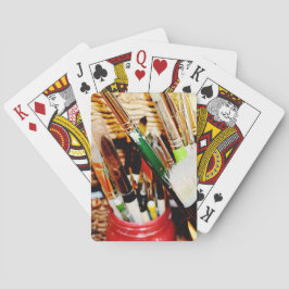 Konstnären som leker kort kortlek