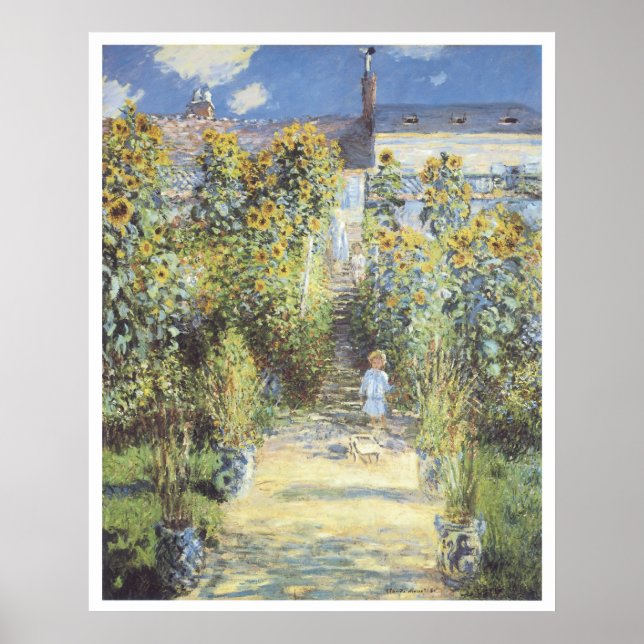 Konstnären vid Vetheuil, 1880 Claude Monet Poster (Framsidan)