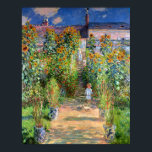 Konstnären vid Vetheuil, Claude Monet Poster<br><div class="desc">Konstnärens Garden på Vetheuil. Det här är ett av de flest landskap som någonsin har målats upp. Cezanne tände samtidigt sin stillastående liv genom att förvränga bord till ett lodrät. Monet stoppar kort från förvrängning genom ett klokt val av subjekt. Med en högeffektsstapel får du formen för en dramatisk förenkling...</div>