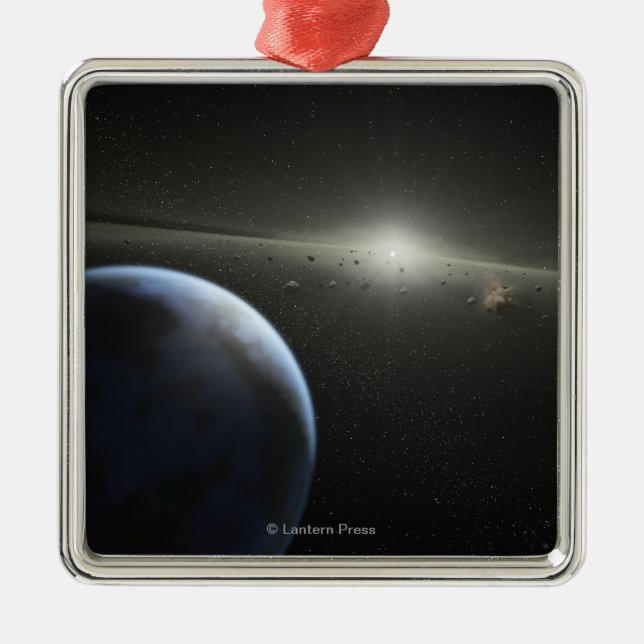 Konstnärens begrepp av ett astroidbälte julgransprydnad metall (Framsidan)