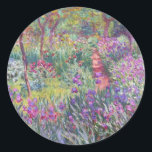 Konstnärens Garden in Giverny av Claude Monet Runt Klistermärke<br><div class="desc">Konstnärens Garden in Giverny av Claude Monet</div>