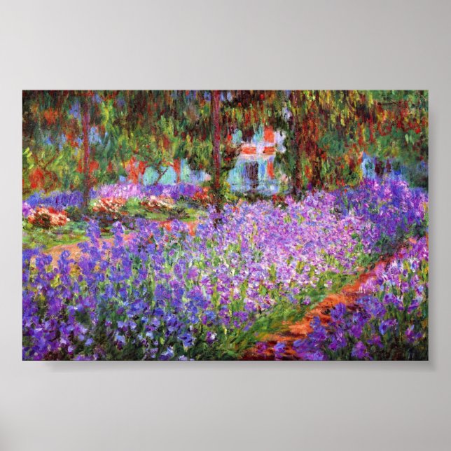 Konstnärens Garden på Giverny av Monet Poster (Framsidan)
