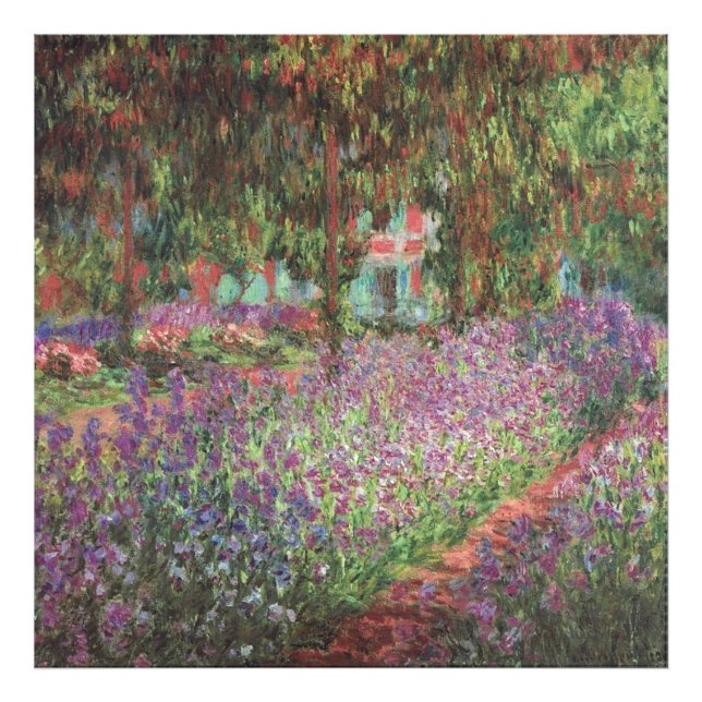 Konstnärens Garden vid Giverny av Claude Monet Fototryck (Framsidan)