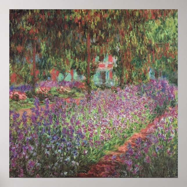 Konstnärens Garden vid Giverny av Claude Monet Poster (Framsidan)