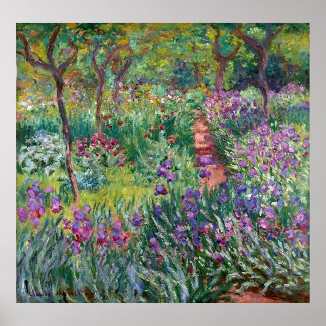 Konstnärens Garden vid Giverny av Claude Monet Poster (Framsidan)