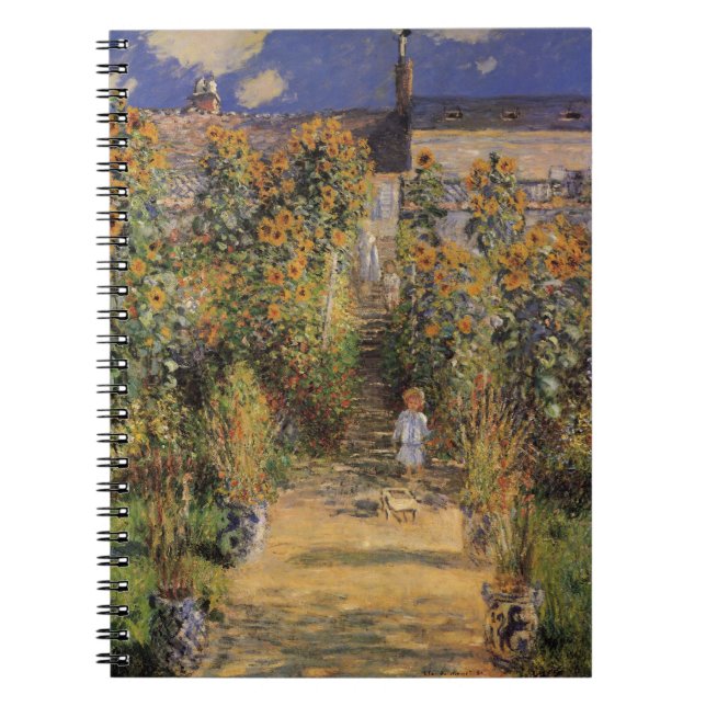 Konstnärens Garden vid Vetheuil av Claude Monet Anteckningsbok Med Spiral (Framsidan)