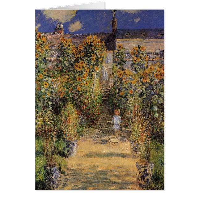 Konstnärens Garden vid Vetheuil av Claude Monet Hälsningskort (Framsidan)