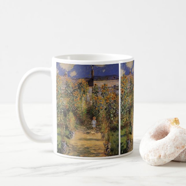 Konstnärens Garden vid Vetheuil av Claude Monet Kaffemugg (Med munk)