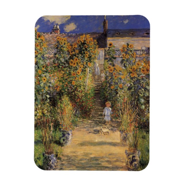 Konstnärens Garden vid Vetheuil av Claude Monet Magnet (Vertikal)