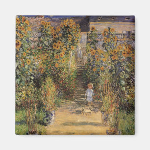 Konstnärens Garden vid Vetheuil av Claude Monet Magnet