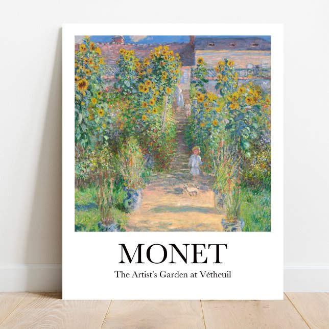 Konstnärens Garden vid Vétheuil av Claude Monet Poster (Monet's Garden Print: Sunflowers & Flowers in Bloom. Impressionist art for home decor)